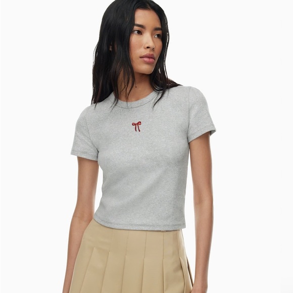 Sunday Best Besthug Little Ribbed T-Shirt, size L, Heather Chrome/Bow - Picture 3 of 7